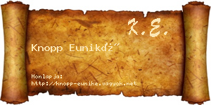 Knopp Euniké névjegykártya